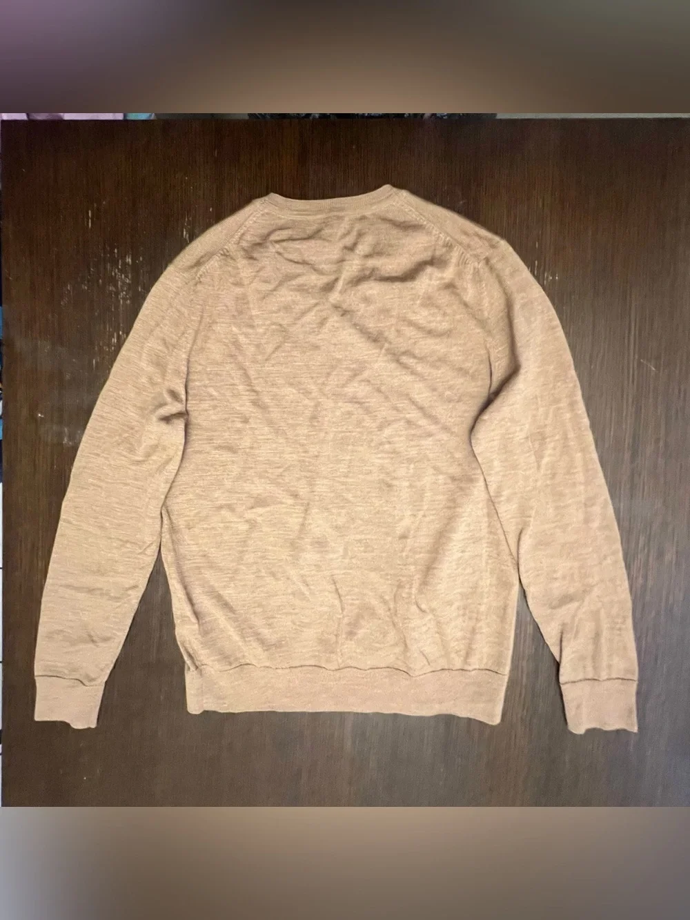 Banana Republic 100% Merino Wool V-Neck Sweater Camel Tan